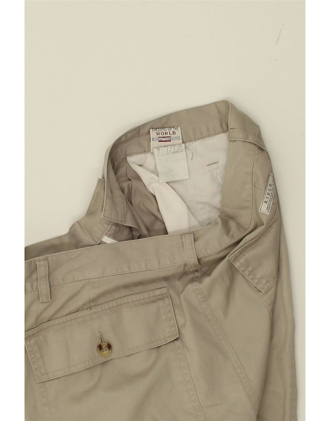 RIFLE Womens Pegged Chino Shorts W32 Medium Beige Vintage Rifle and Second-Hand Rifle from Messina Hembry 