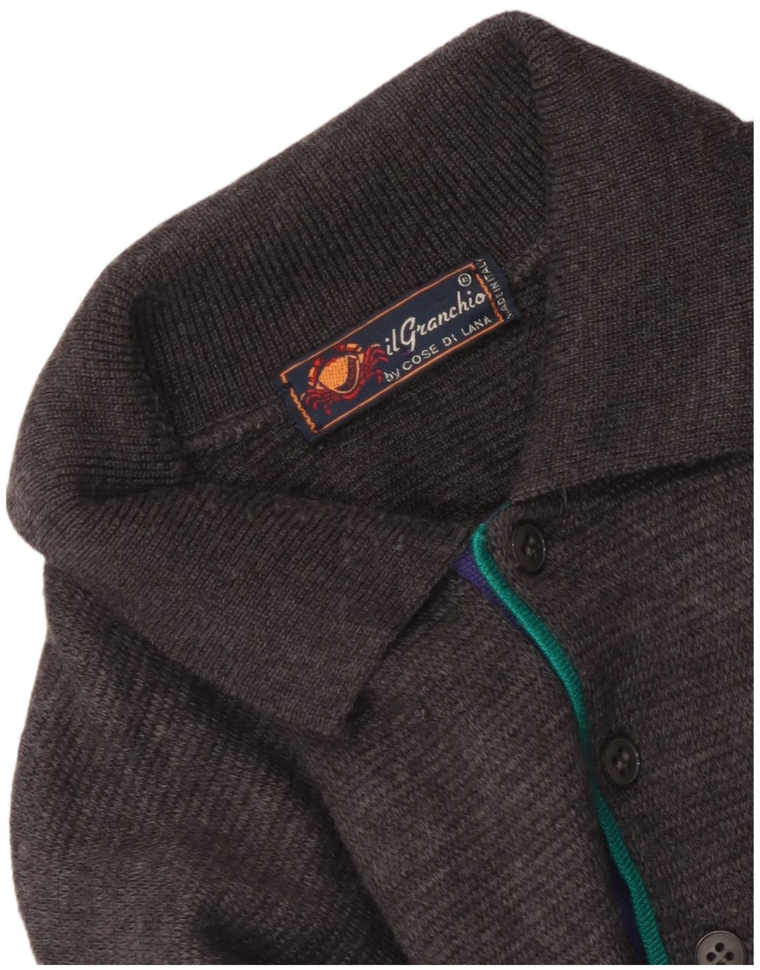 Il Granchio Herre Polo Neck Jumper Sweater Medium Grey Argyle/Diamond