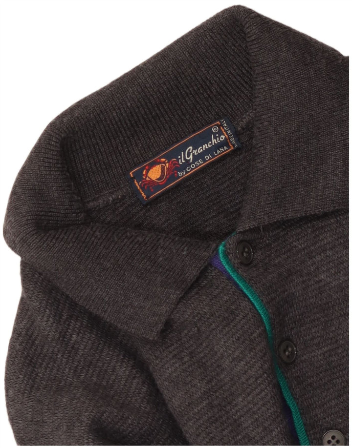 Il Granchio Herre Polo Neck Jumper Sweater Medium Grey Argyle/Diamond