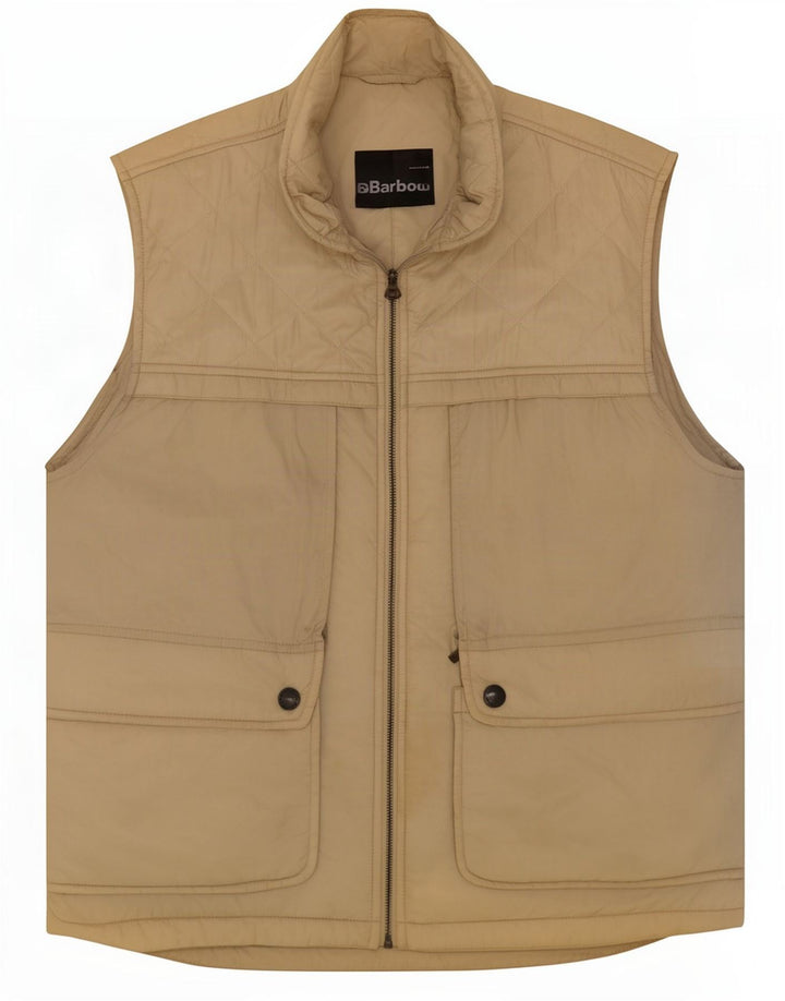Barbour Herre Quiltet Gilet UK 40 Stor Beige Polyamid