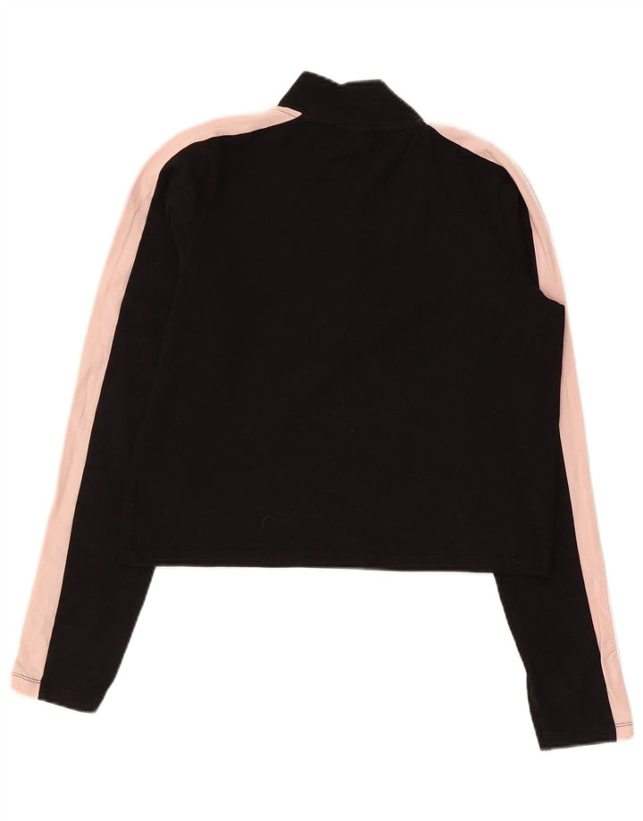 ELLESSE Girls Crop Pullover Tracksuit Top 13-14 Years Black Colourblock