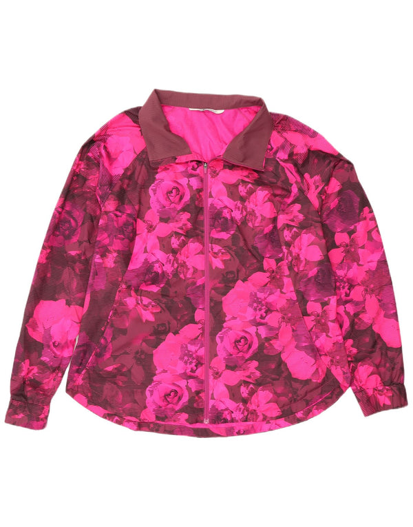 The North Face Womens træningsdragt topjakke UK 18 XL Pink Floral Polyester
