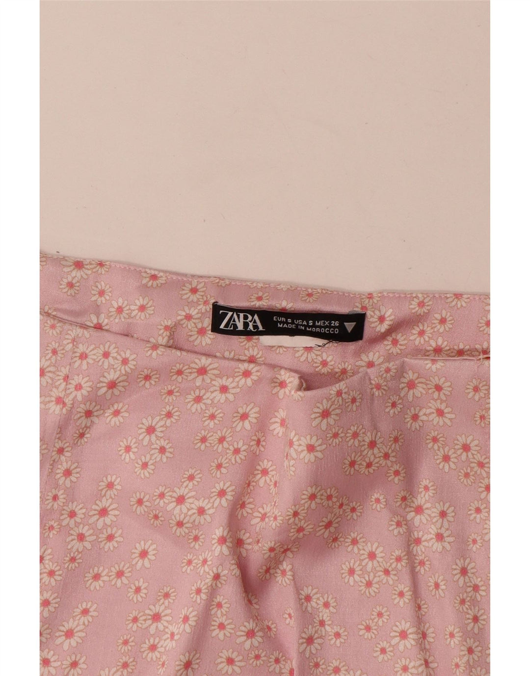Zara Dame Mini-nederdel Small W26 Pink Blomster Syntetisk