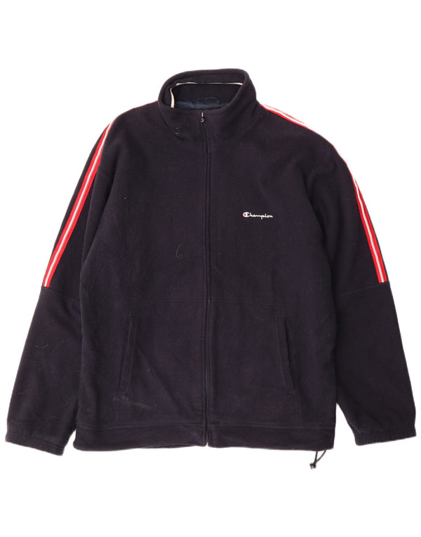 Champion Herre Fleecejakke UK 40 Large Navy Blue Polyester