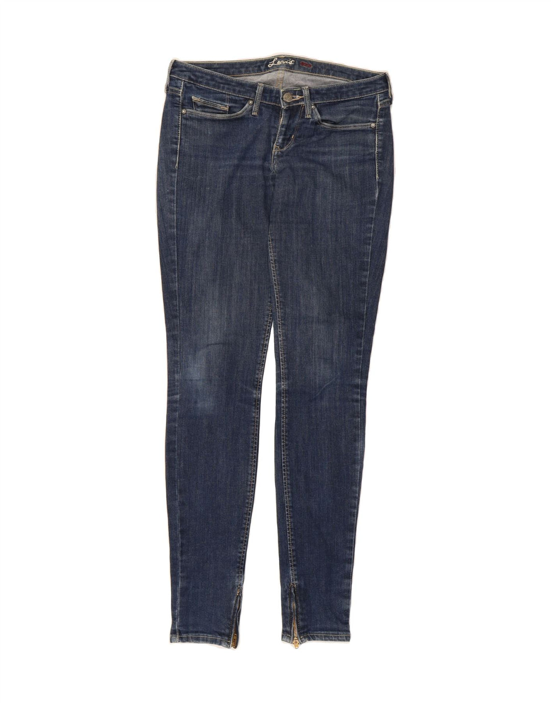 LEVI'S Womens Skinny Jeans W27 L32 Navy Blue Cotton Vintage Levi's and Second-Hand Levi's from Messina Hembry 