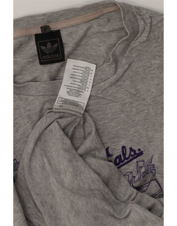Adidas Herre Grafisk T-Shirt Top Stor Grå Bomuld