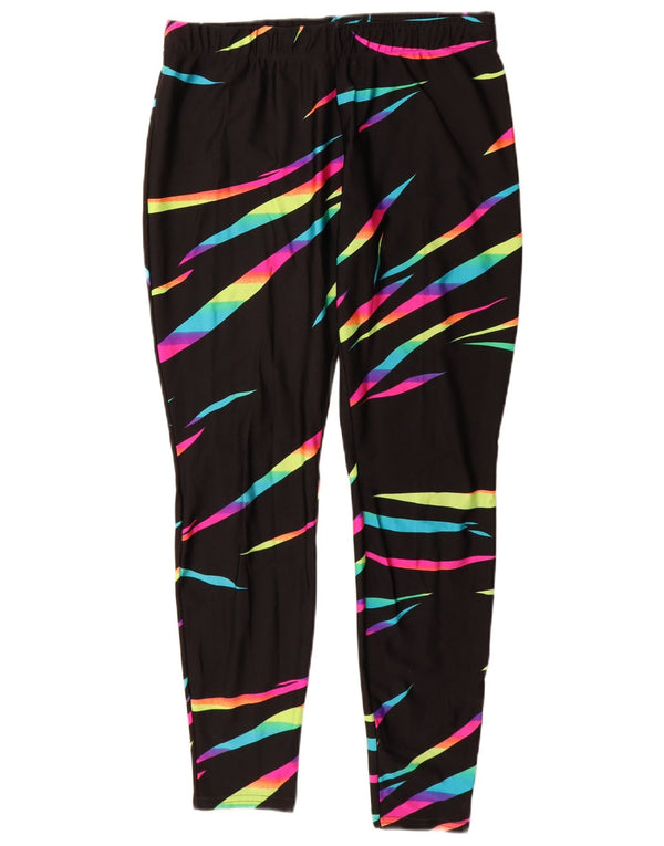 Rodeo Womens Leggings UK 14 Stor sortstribet nylon