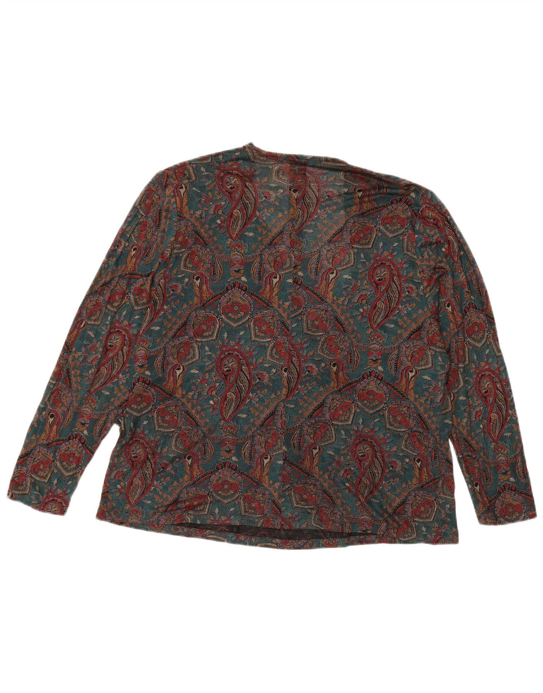 Vintage Dame Bluse Top UK 14 Medium Multicolored Paisley