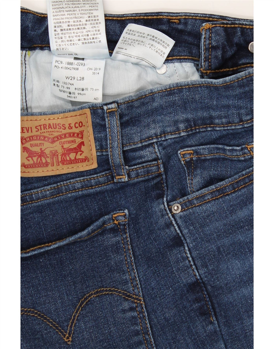 LEVI'S Womens 711 Skinny Jeans W29 L28 Blue Cotton Vintage Levi's and Second-Hand Levi's from Messina Hembry 