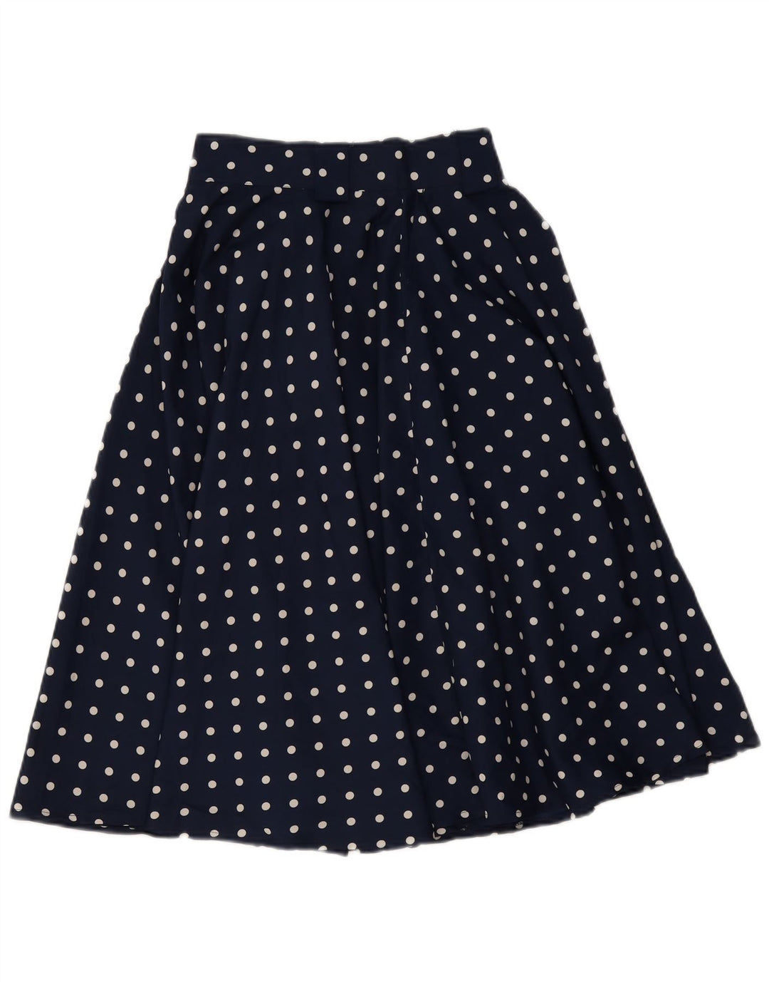 VINTAGE A-Line nederdel til kvinder IT 42 Medium W24 Marineblå Polka Dot