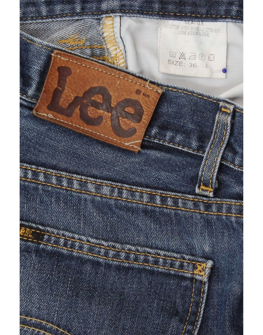 Lee Herre Regular Straight Jeans W36 L34 Blå Bomuld