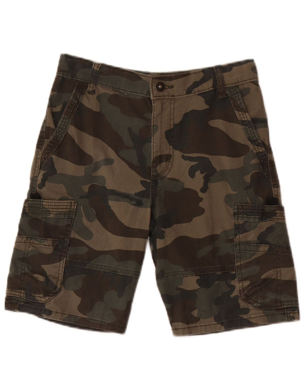 Wrangler Boys Cargo Shorts 13-14 år W26 Grøn Camouflage Bomuld