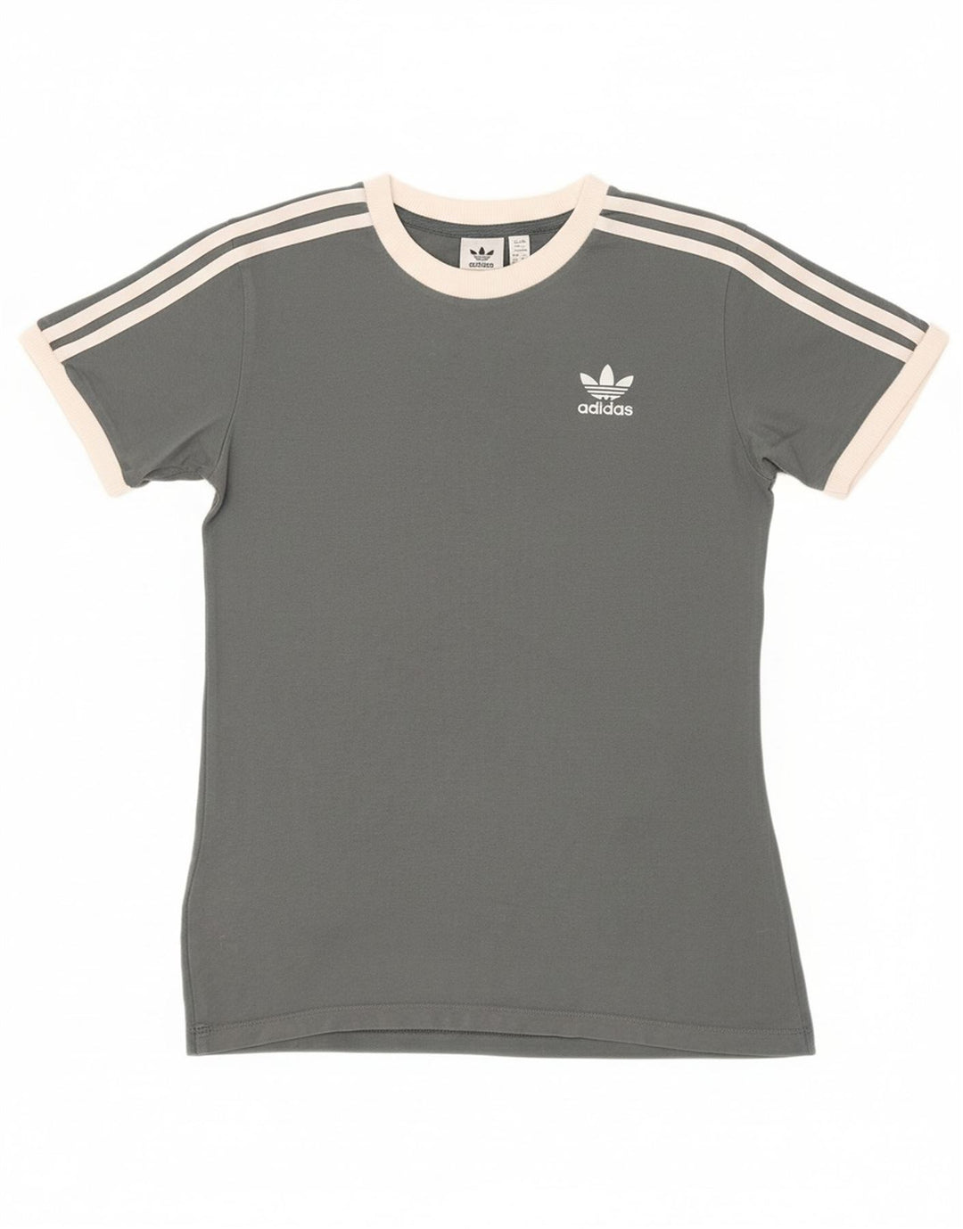ADIDAS Womens T-Shirt Top UK 8 Small Grey Cotton