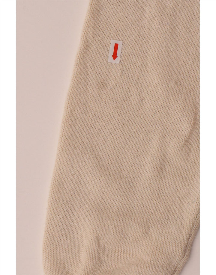 ZARA Womens Crop Oversized Crew Neck Jumper Sweater UK 10 Small Off White