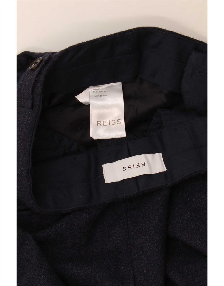 Reiss Slim Suit Bukser til mænd W36 L31 Marineblå polyester