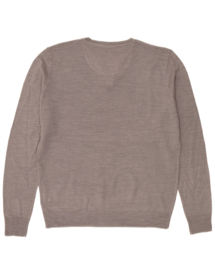 Pierre Cardin Herre Crew Neck Jumper Sweater Medium Grå Akryl