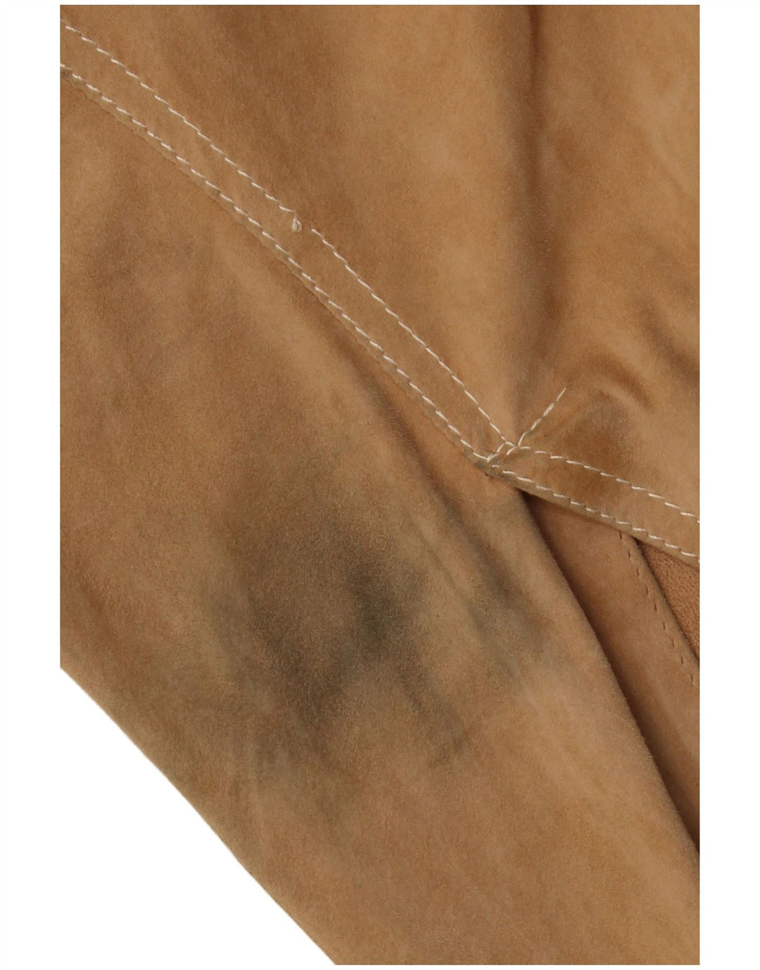 Vintage dame 3-knaps ruskind blazerjakke UK 14 Medium Beige