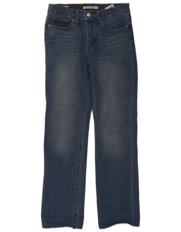 Levi's Womens 314 Shaping Straight Jeans W27 L28 Navy Blue Cotton