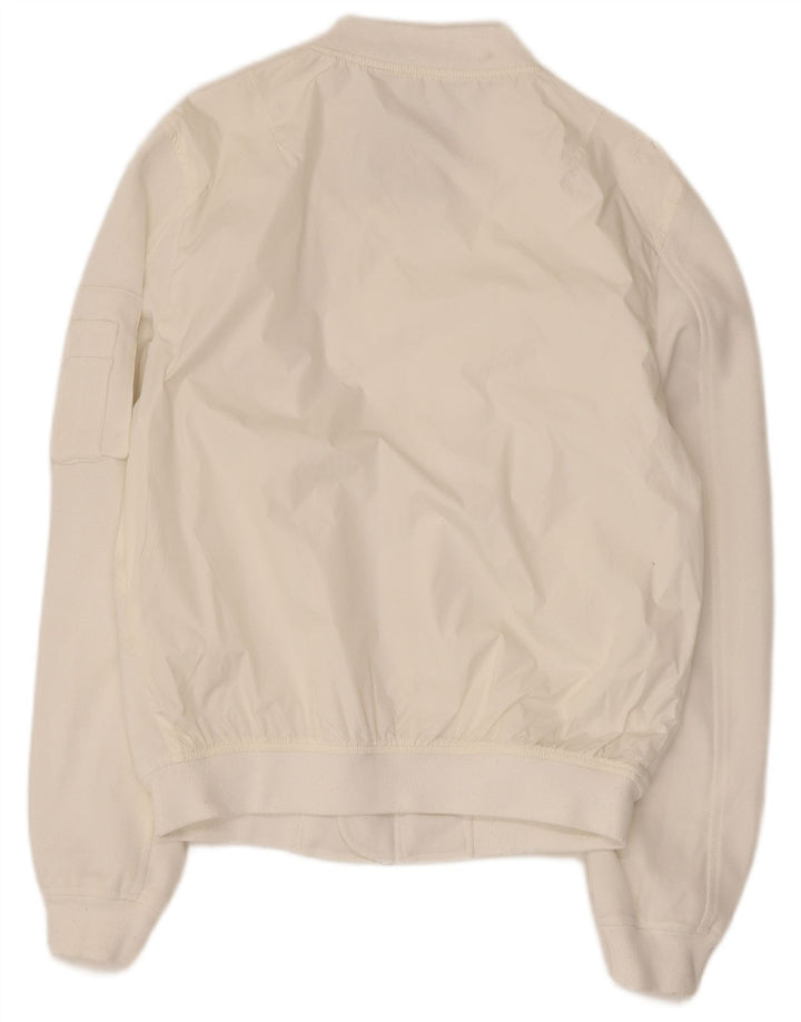 Zara Herre Bomber Jacket UK 38 Medium White Nylon