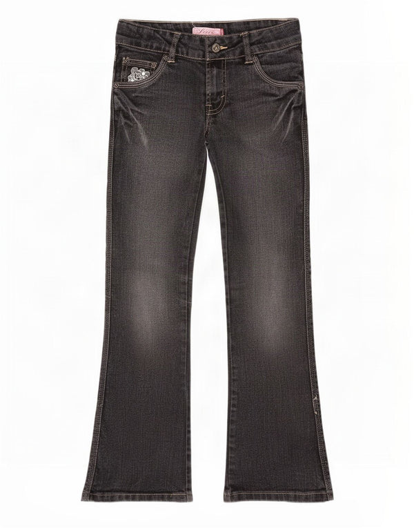 Levi's Girls Bootcut Jeans 7-8 år W24 L26 Sort Ramie