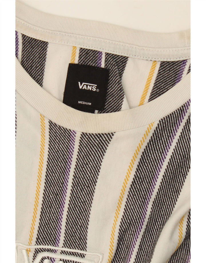 VANS Mens T-Shirt Top Medium Grey Striped Cotton Vintage Vans and Second-Hand Vans from Messina Hembry 