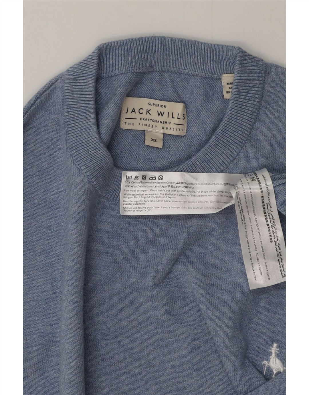 Jack Wills Herre sweater med rund hals XS blå bomuld