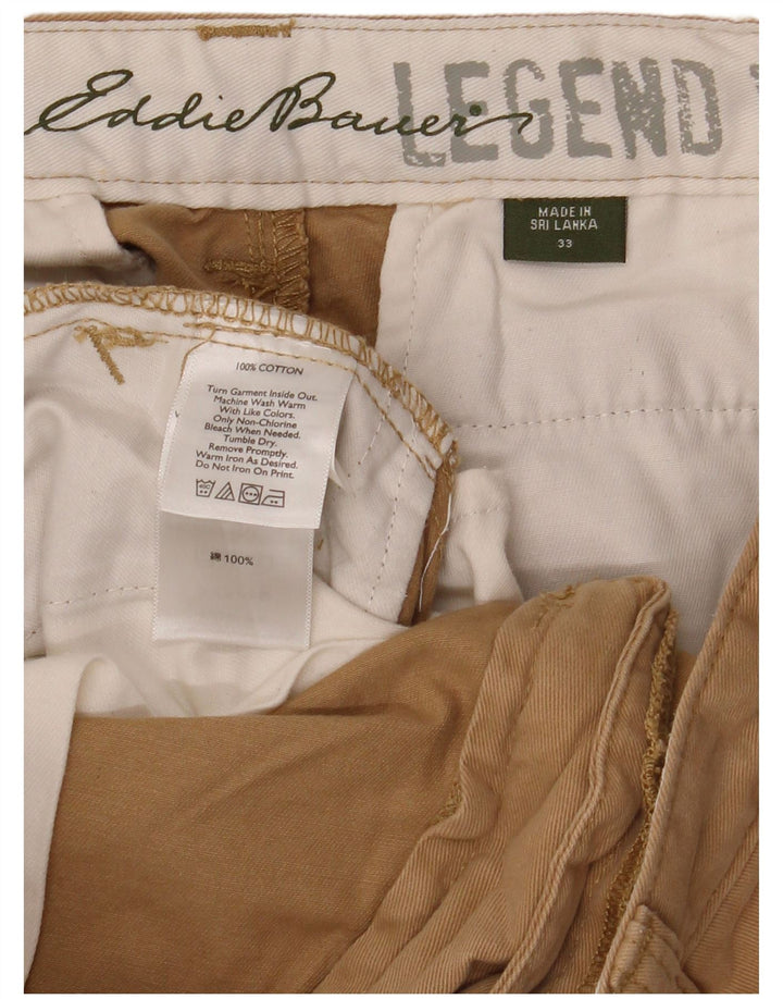 EDDIE BAUER Chino Shorts til mænd W33 Medium Khaki Bomuld