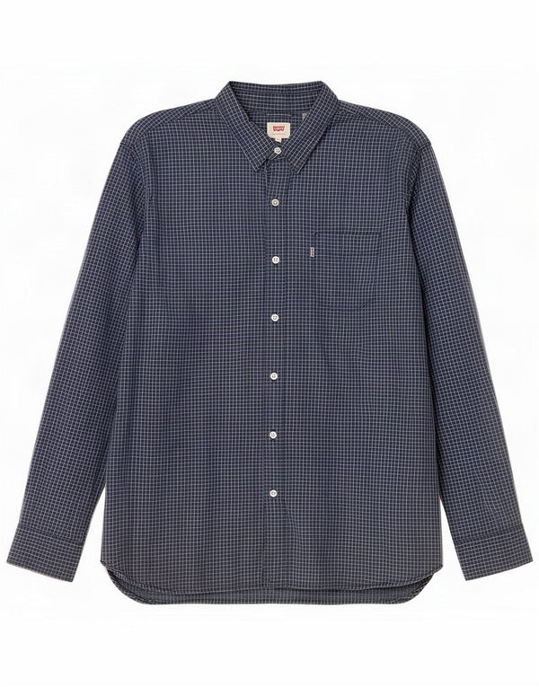 Levi's Mens Shirt 2XL Navy Blue Check Cotton