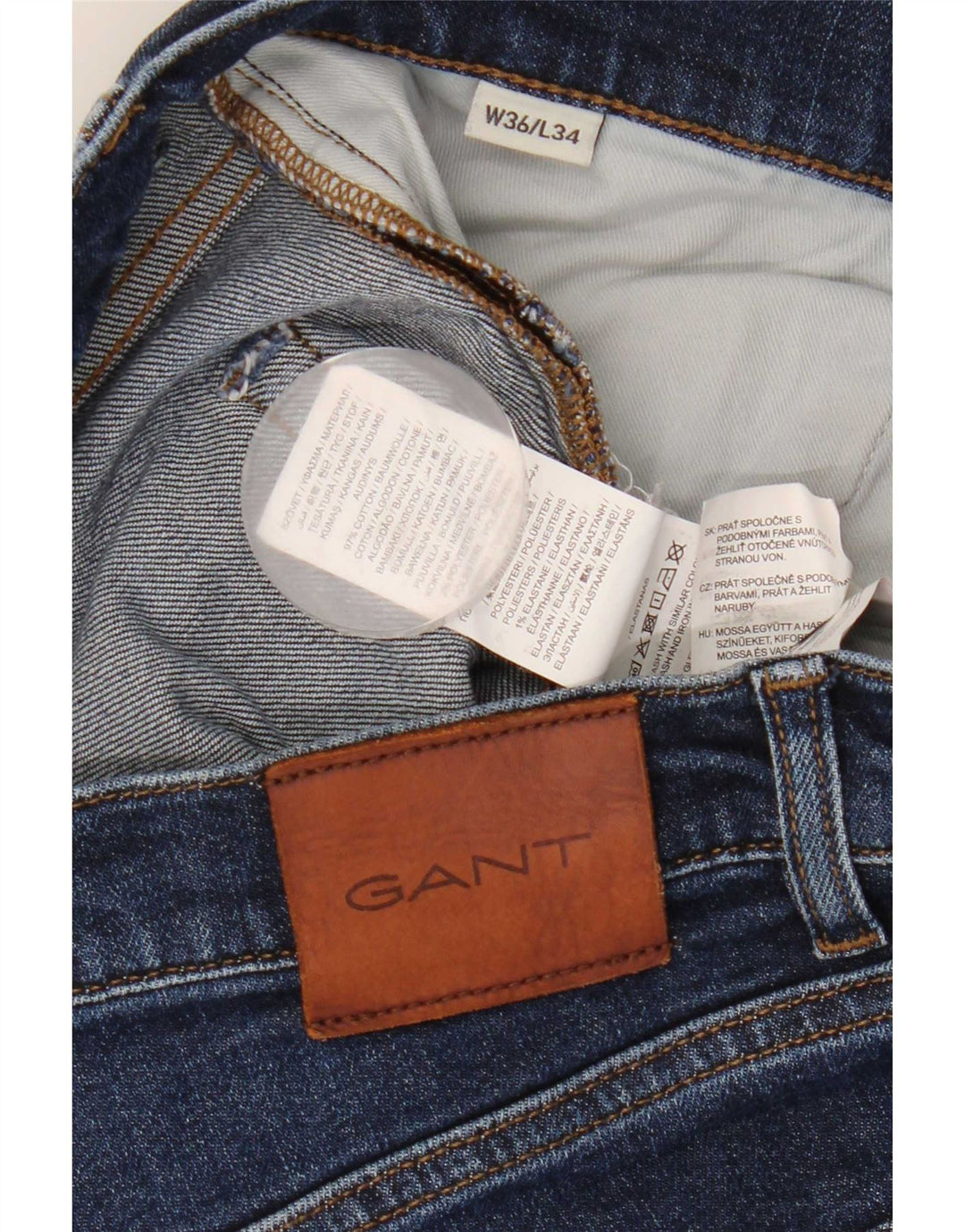 Gant Slim Jeans til mænd W36 L30 blå bomuld