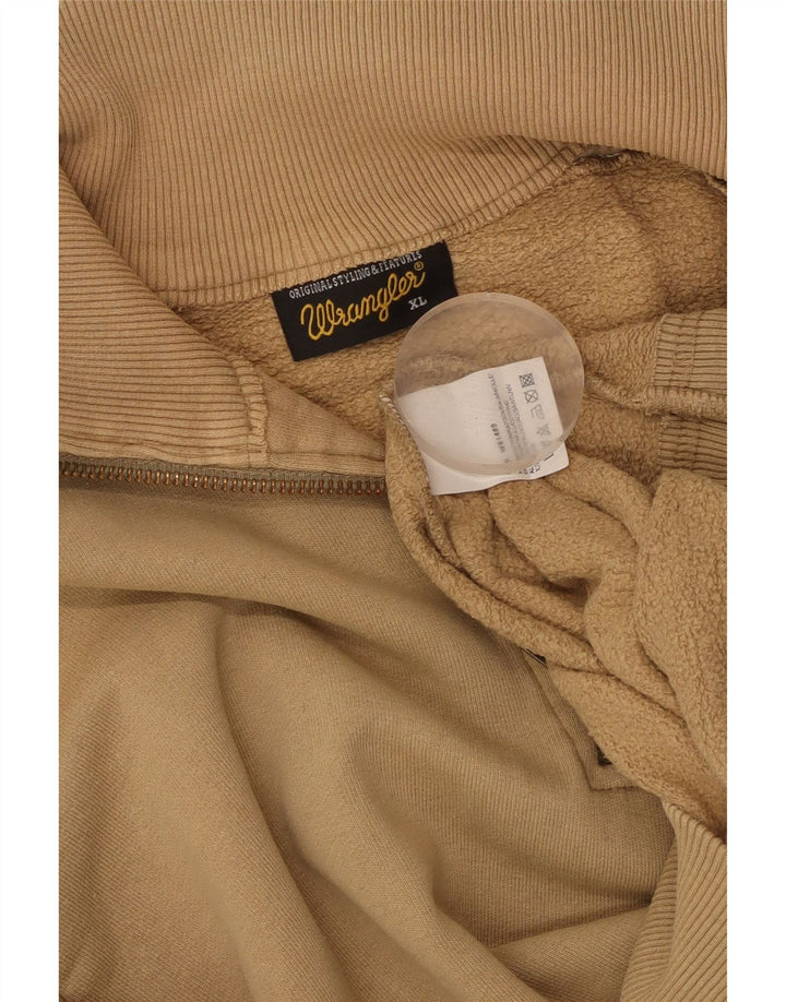 Wrangler Sweatshirt med lynlås til mænd XL Beige bomuld