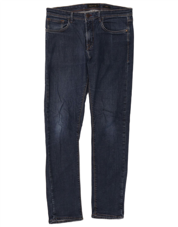 Massimo Dutti Herre Slim Jeans EU 42 Large W32 L30 Marineblå Bomuld
