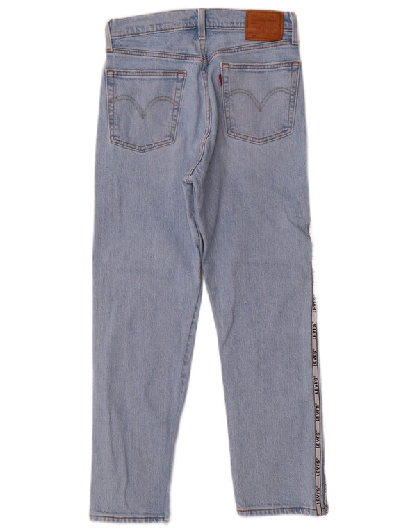 Levi's Womens 501 Graphic Straight Jeans W27 L26 Blå Bomuld