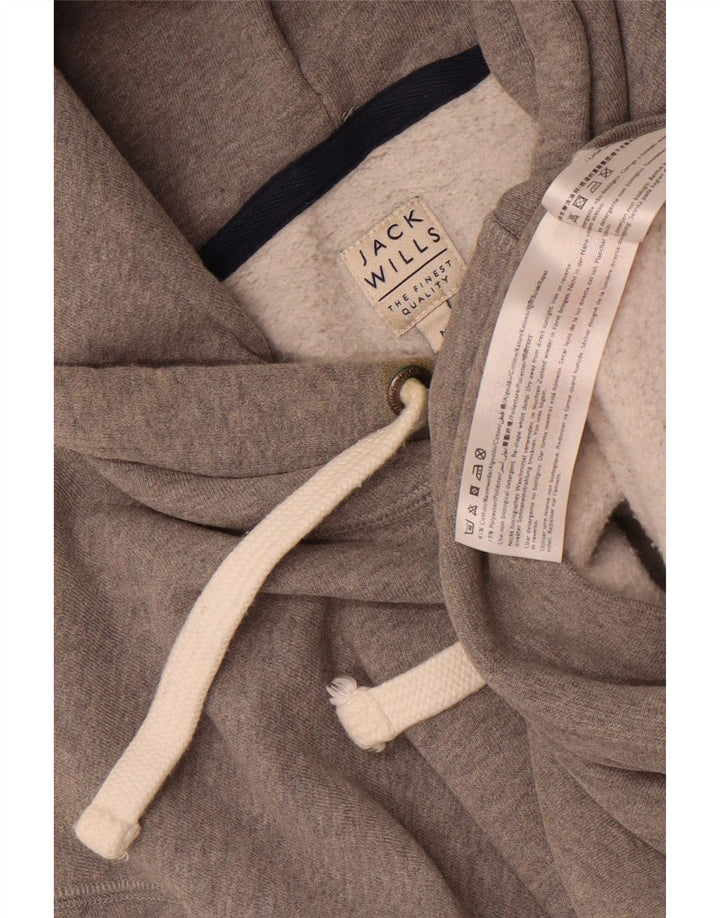 Jack Wills Herre grafisk hættetrøje Jumper Medium Grey Flecked Bomuld
