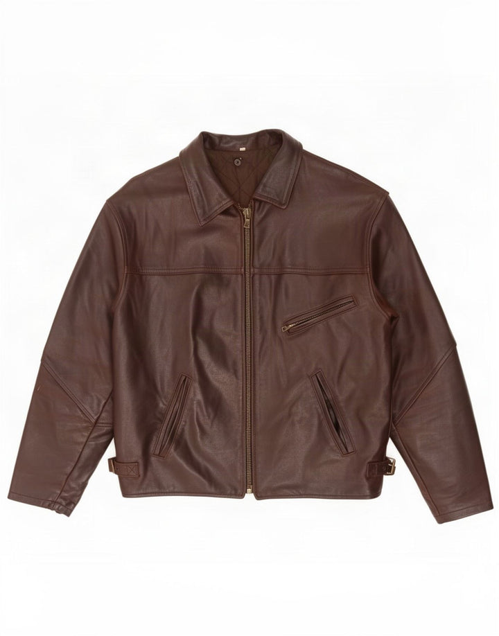 Vintage herre læderjakke UK 42 XL Brun
