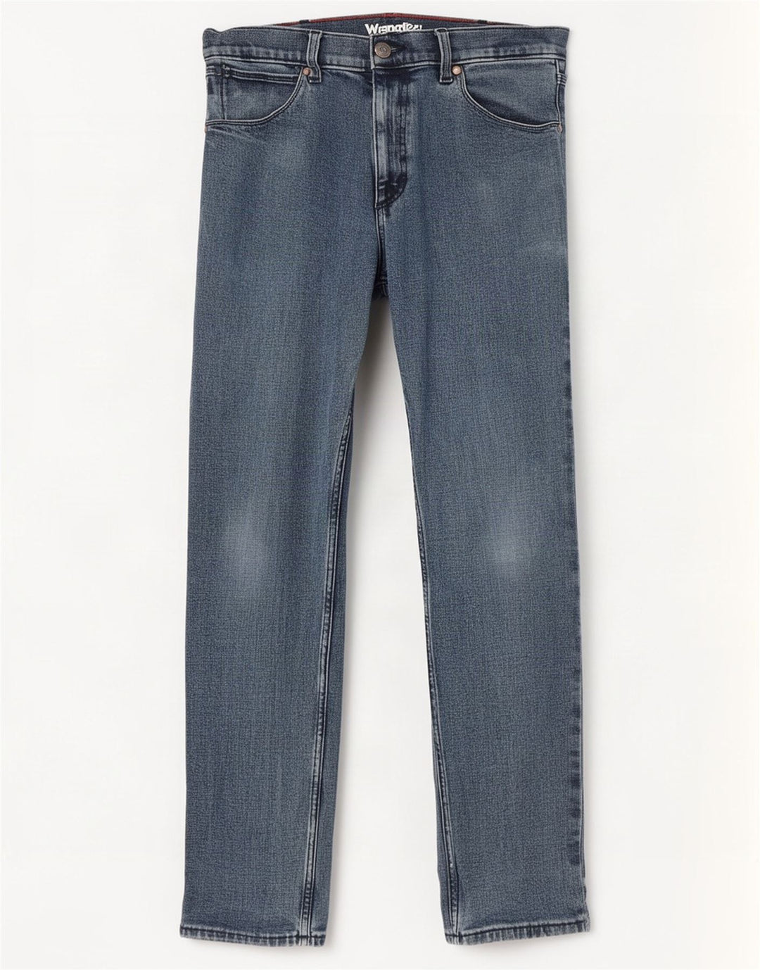 Wrangler Herre Regular Slim Jeans W32 L32 Blå Bomuld