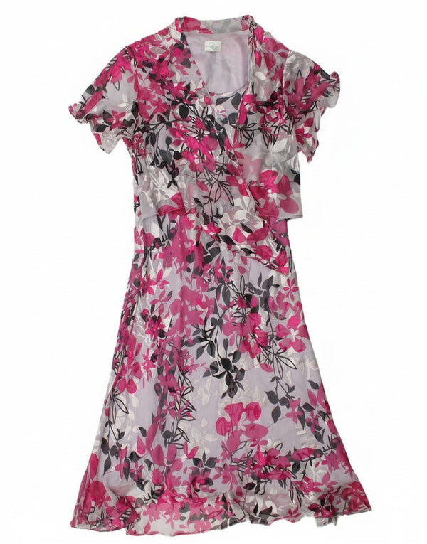 Eastex Dame Maxi Dress UK 14 Large Pink Floral