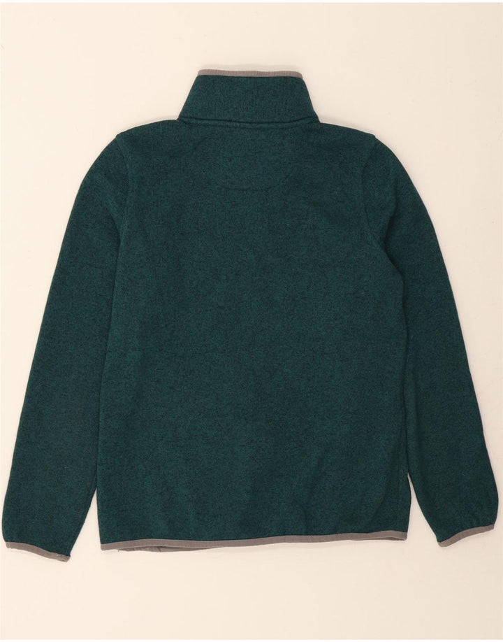 L.L.BEAN Womens Oversized Button Neck Sweatshirt Jumper UK 10 Small Green Vintage L.L.Bean and Second-Hand L.L.Bean from Messina Hembry 