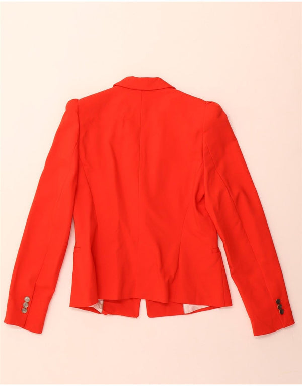 Zara Womens 1 Button Blazer Jacket UK 38 Medium Red Acetate