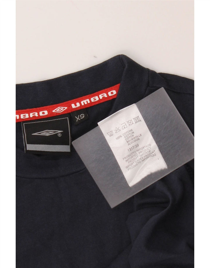 Umbro Herre T-Shirt Top XS Marineblå Bomuld