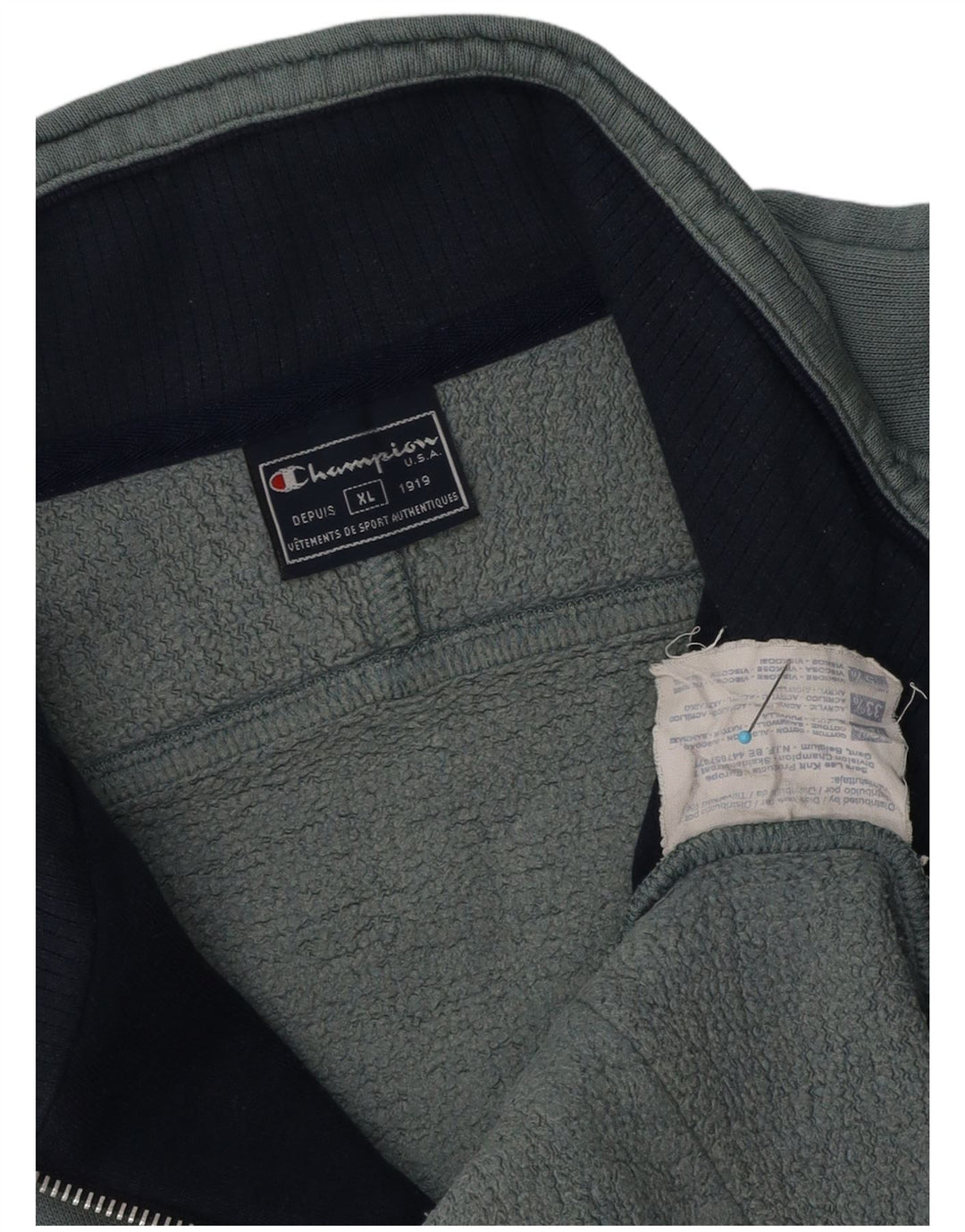 Champion Herre træningsdragt Topjakke XL Blå Bomuld