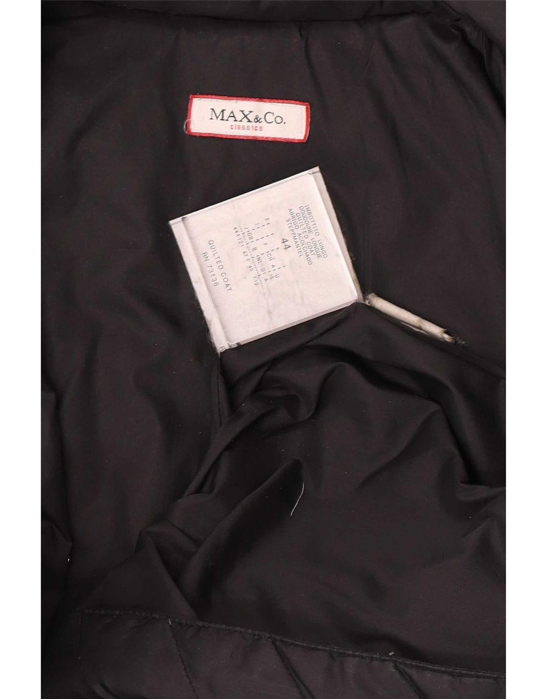 Max & Co. Polstret frakke til kvinder UK 12 Medium Sort Polyamid