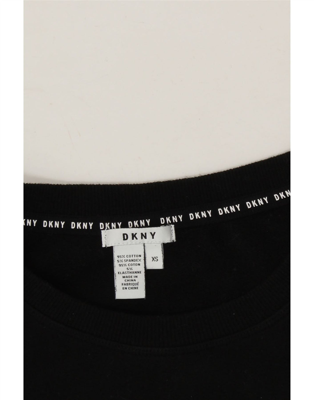 DKNY Womens Sweatshirt Jumper UK 6 XS Black Cotton Vintage Dkny and Second-Hand Dkny from Messina Hembry 