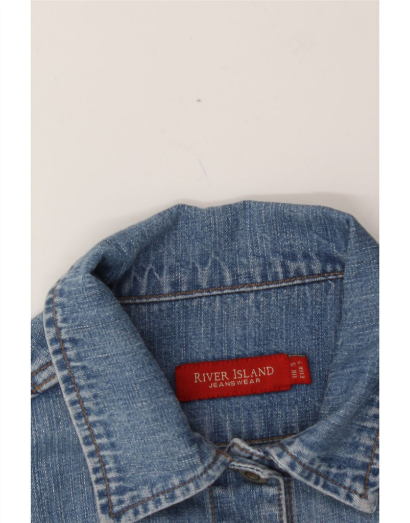 RIVER ISLAND Womens Denim Jacket UK 10 Small Blue Cotton Vintage River Island and Second-Hand River Island from Messina Hembry 
