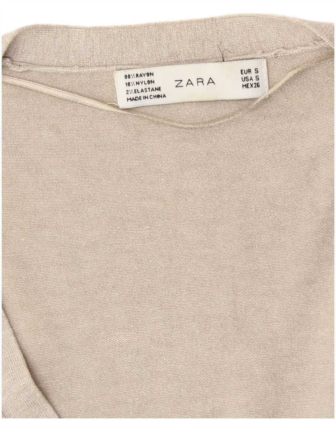 Zara Dame Cardigan Sweater UK 10 Small Grå