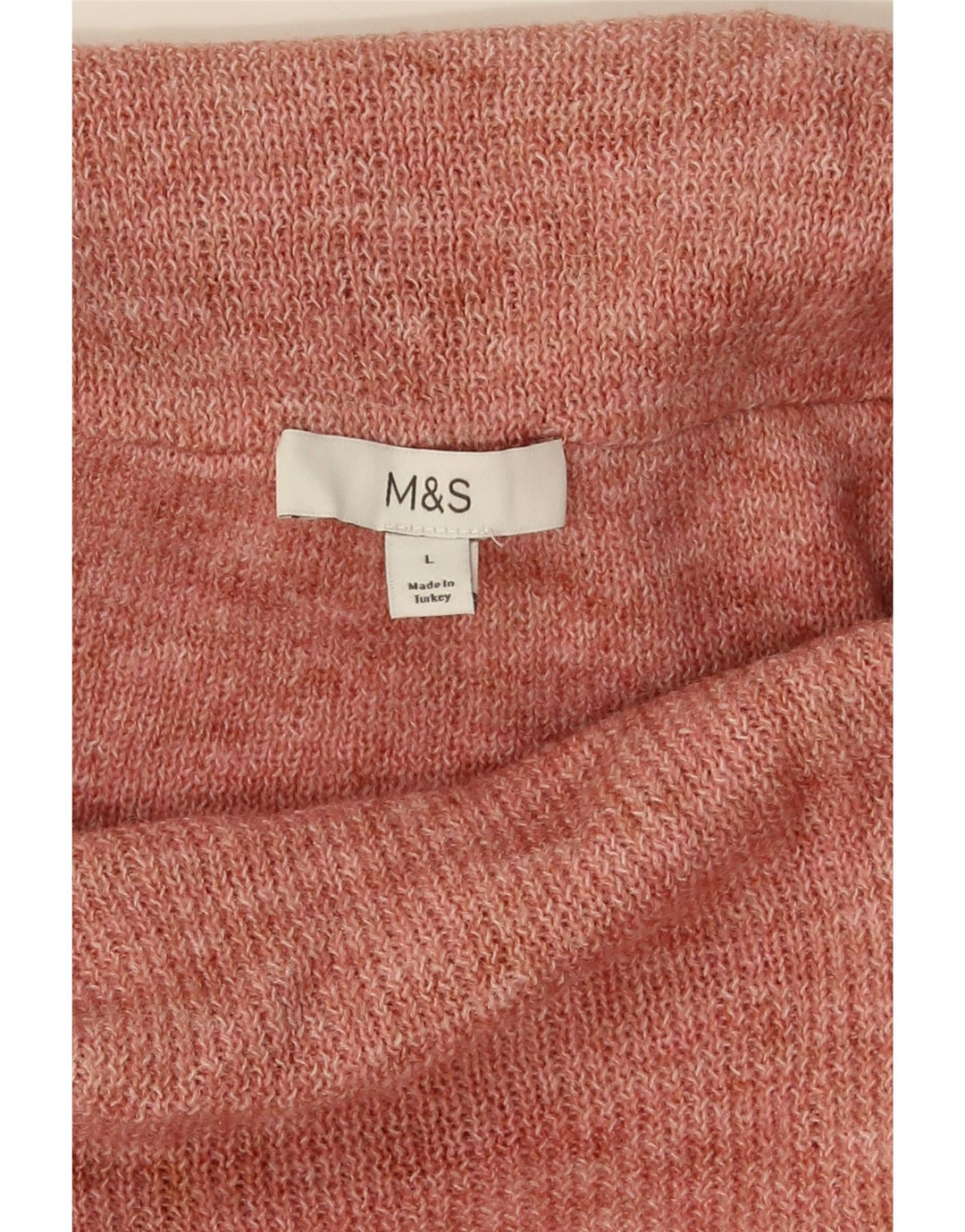 Marks & Spencer Dame Rullehals Sweater UK 16 Large Pink Flecked