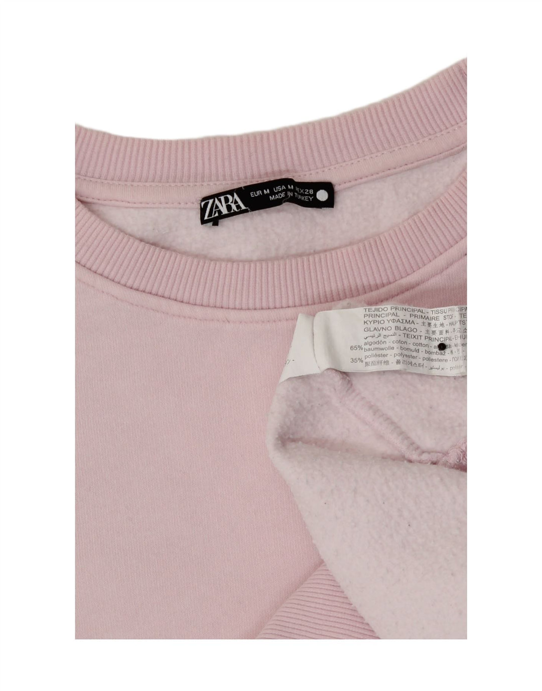 Zara Sweatshirt Jumper UK 12 Medium Pink Bomuld