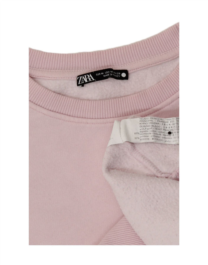Zara Sweatshirt Jumper UK 12 Medium Pink Bomuld