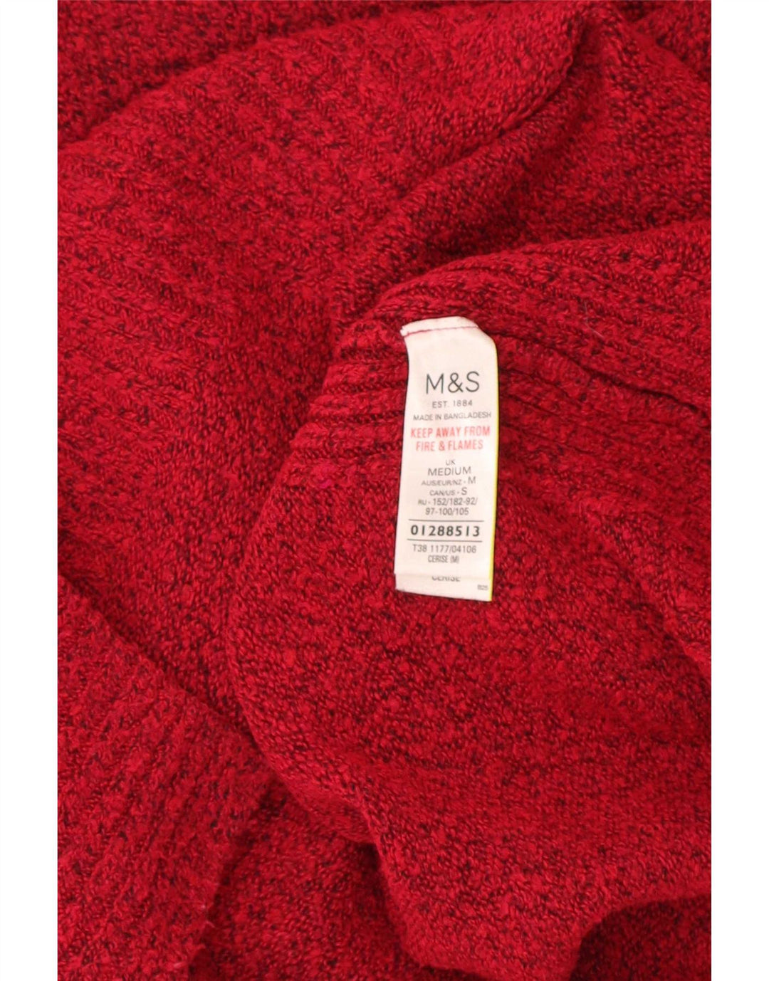 Marks & Spencer Dame Boat Neck Jumper Sweater UK 14 Medium Red Flecked