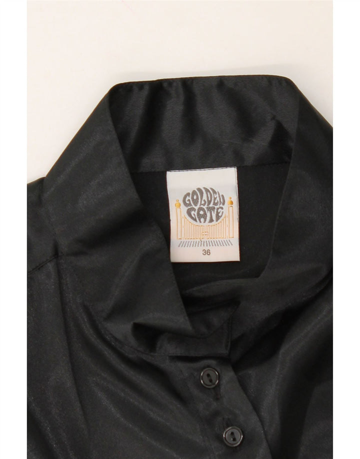 GOLDEN GATE Womens Shirt Blouse EU 36 Small Black Polyester Vintage Golden Gate and Second-Hand Golden Gate from Messina Hembry 
