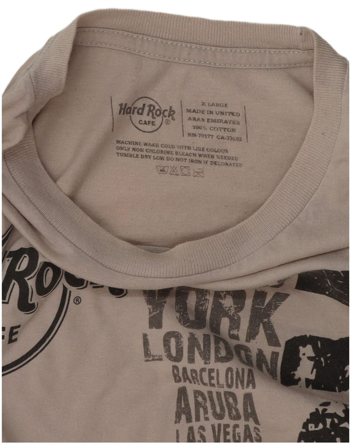 Hard Rock Cafe Herre Rom Grafisk T-Shirt Top XL Grå Bomuld